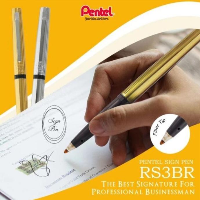 Pilihan - Pulpen Pentel Rs3 Rolling Writer Made In Japan / Pulpen Tanda Tangan Tinta Hitam