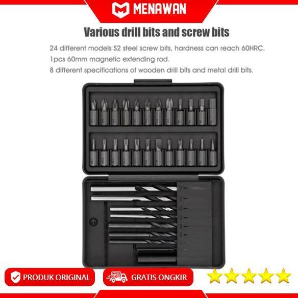 Superkit- Xiaomi Mijia Cordless Electric Drill Screwdriver Kit Bor Obeng Listrik