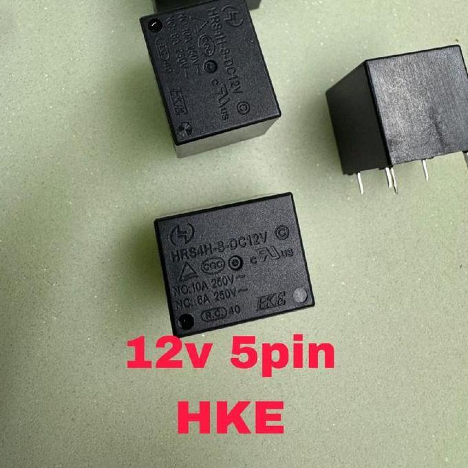 POLA RELAY 12V 5PIN HKE HITAM DC RELAY 12V