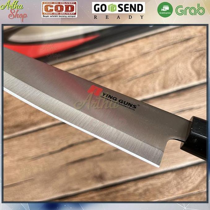 Set- Pisau Chef Ying Guns Stainless Steel 8 Inc Pisau Dapur Sayur Daging