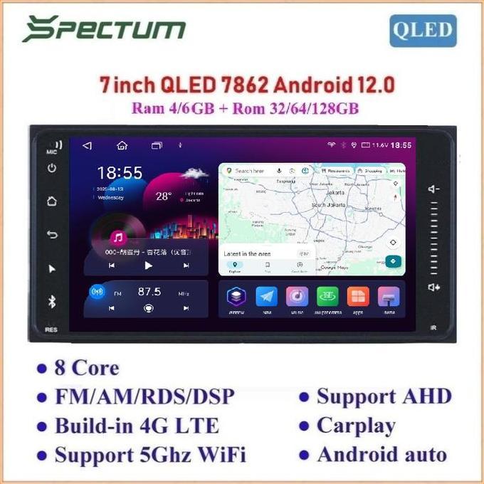 Headunit Android 7" SPECTUM TS10S, OEM TOYOTA,QLED DSP 4G GPS Carplay