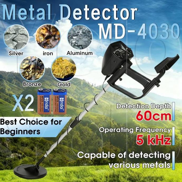 LOGAM KOIN METTAL DETEKTOR MD4030 DALAM TANAH DETEKTOR LOGAM ALAT PENAMBANG EMAS METAL DETECTOR 2 BA