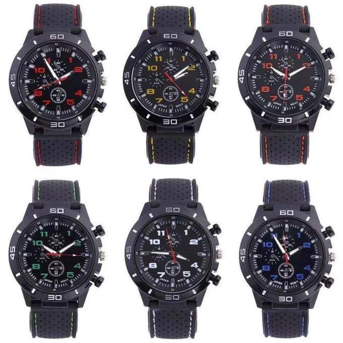LS FREE BATERAI Jam Tangan Pria GT Sport Chrono Analog Grand Touring Quartz Silikon Rubber GT002