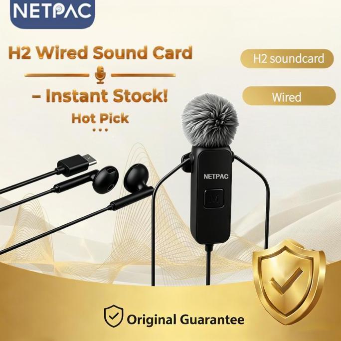 Havisnumaret33 - NETPAC H2 Wired Sound Card Mic Jepit Bluetooth Soundcard Audio Laptop