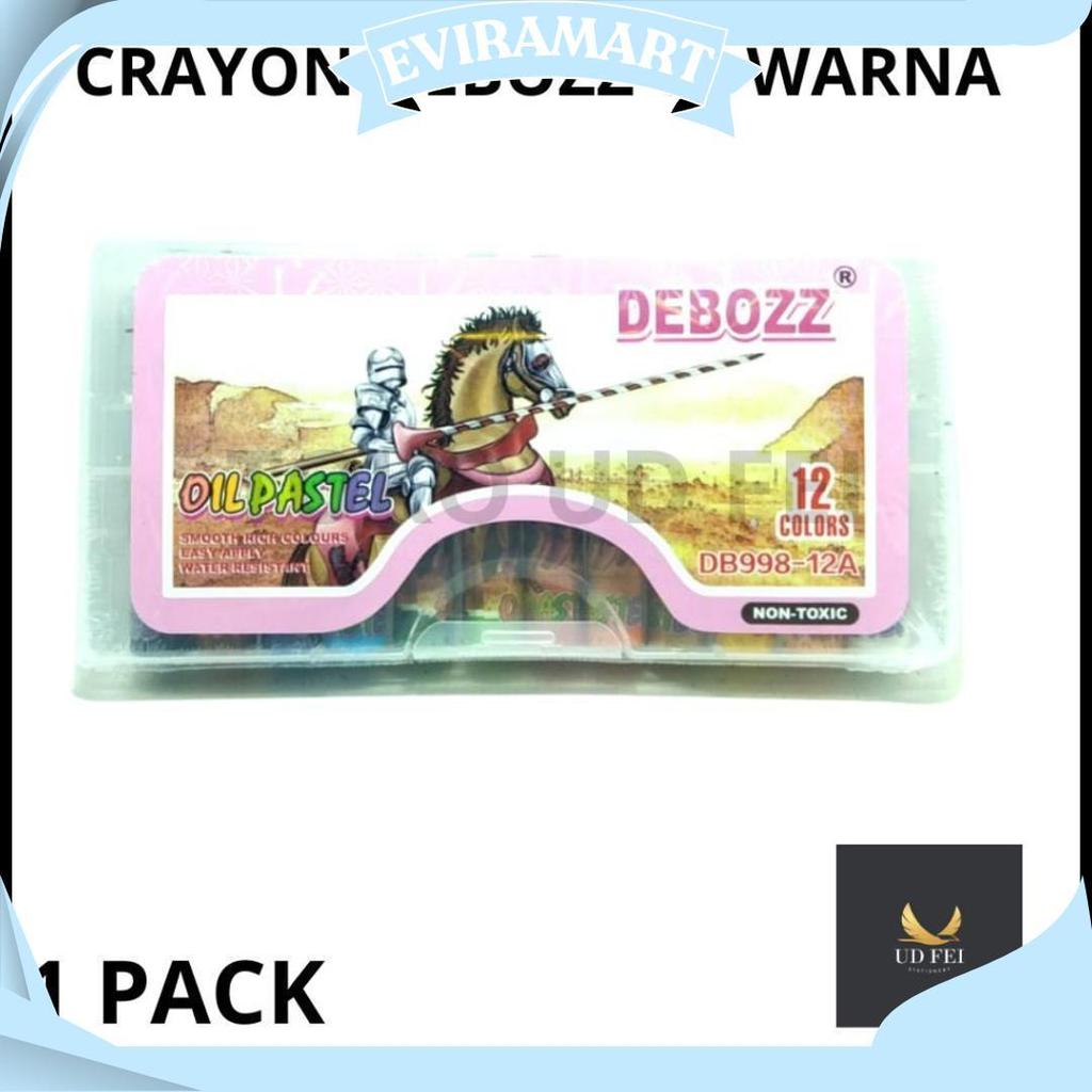 (1 PACK) Crayon Debozz 12 warna/ Crayon Debozz/ Krayon Debozz 12 DB 998-12A UDF