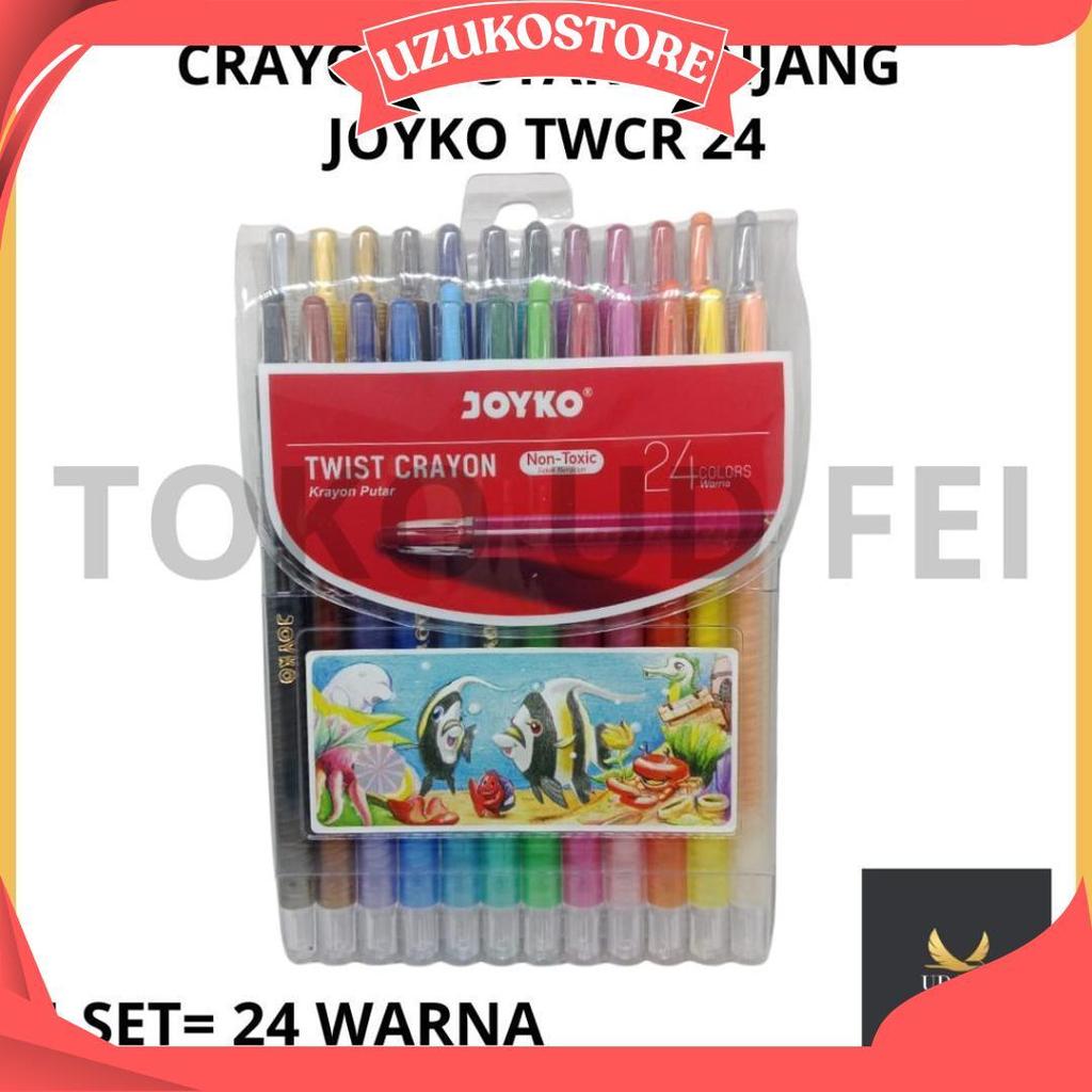 (1 SET = 24 WARNA) Crayon Putar Joyko isi 24/ Crayon Putar Joyko/ Crayon putar isi 24/Krayon putar p
