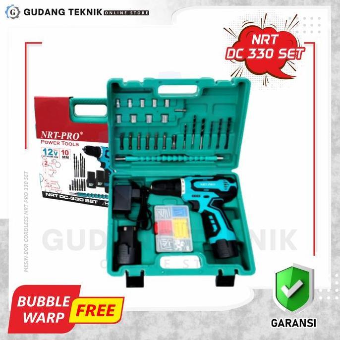 RANMEU Cordless NRT PRO DC 330 SET 12V Mesin Bor Obeng Baterai NRT 12 V