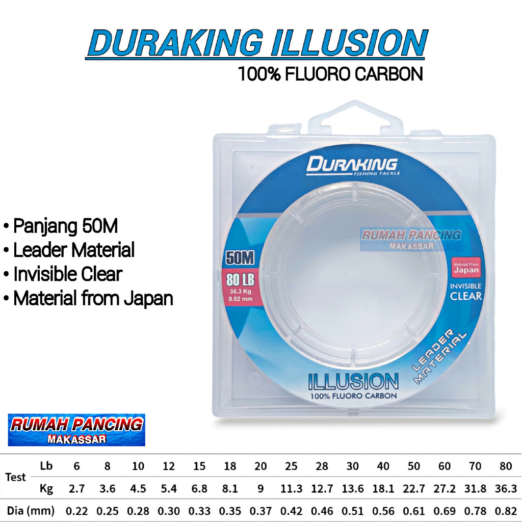 SENAR PANCING - DURAKING ILLUSION 50M FLUOROCARBON
