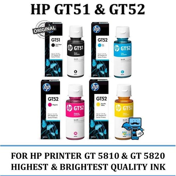DS343 >> Tinta HP GT51 & GT52 Original Semua Warna - Tinta Printer HP GT5810