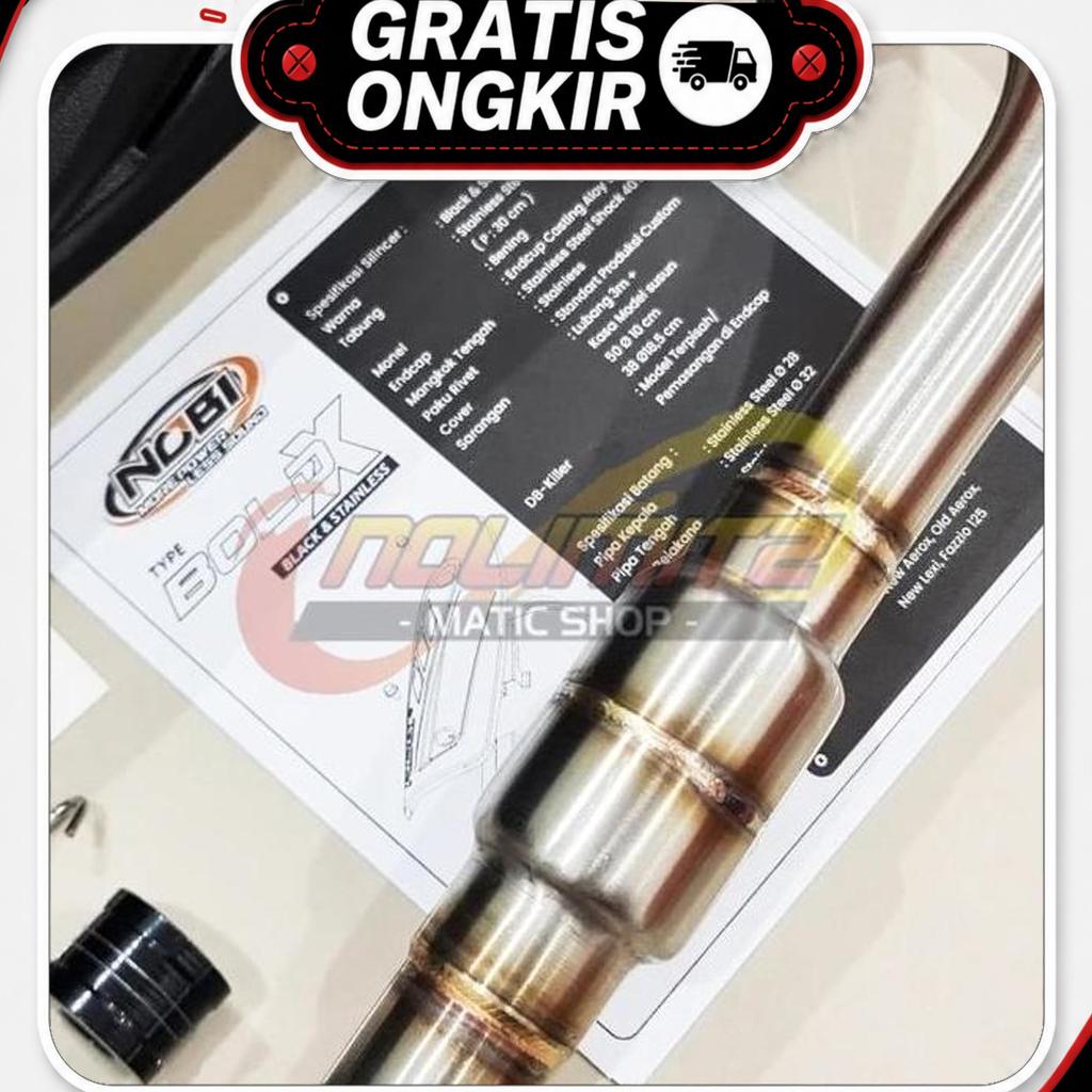 Knalpot Standar Racing Nob1 Bold X Stainless Yamaha Nmax Old