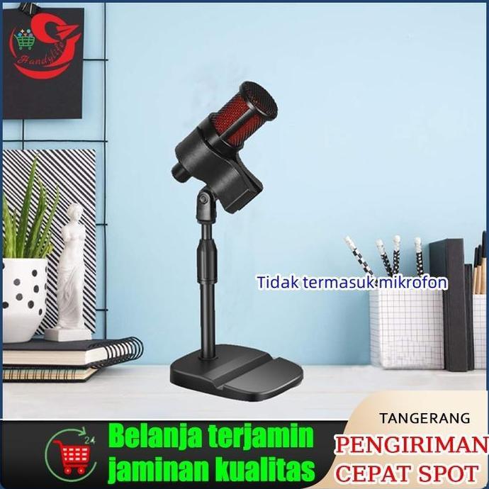 CALYEUM Microphone Stands /Metal Stand Mic Tabletop Dekstop Pendek-Stand Mikrofon Dudukan Microphone