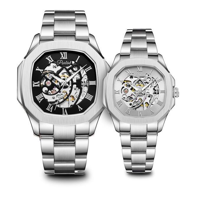 Parlent Couple Gallant Vortex Steel & Gallant Femme Steel - Jam Tangan Couple 42mm & 36mm, Automatic