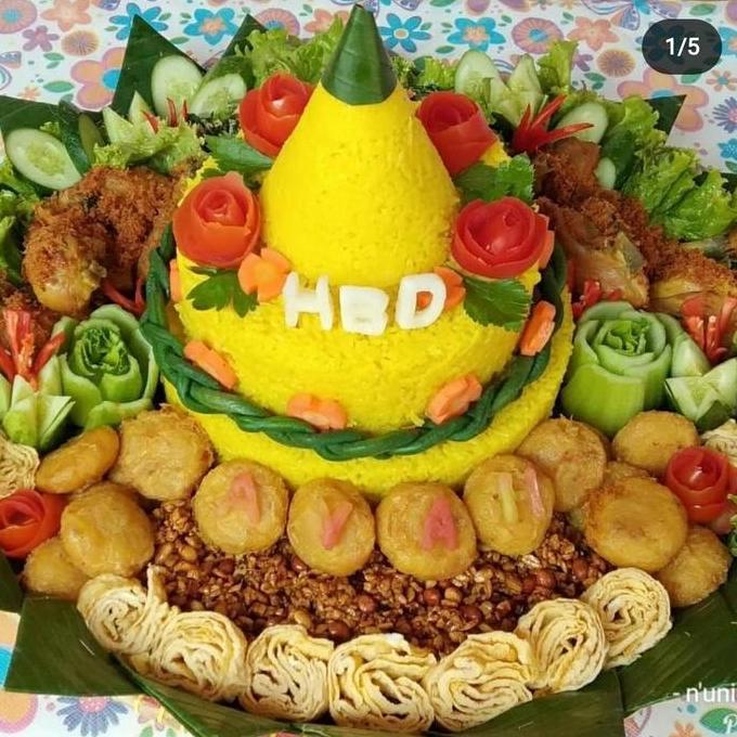 Best Seller TUMPENG 10 porsi |TUMPENG NASI KUNING khusus area Kota Cirebon Berkualitas 100% original