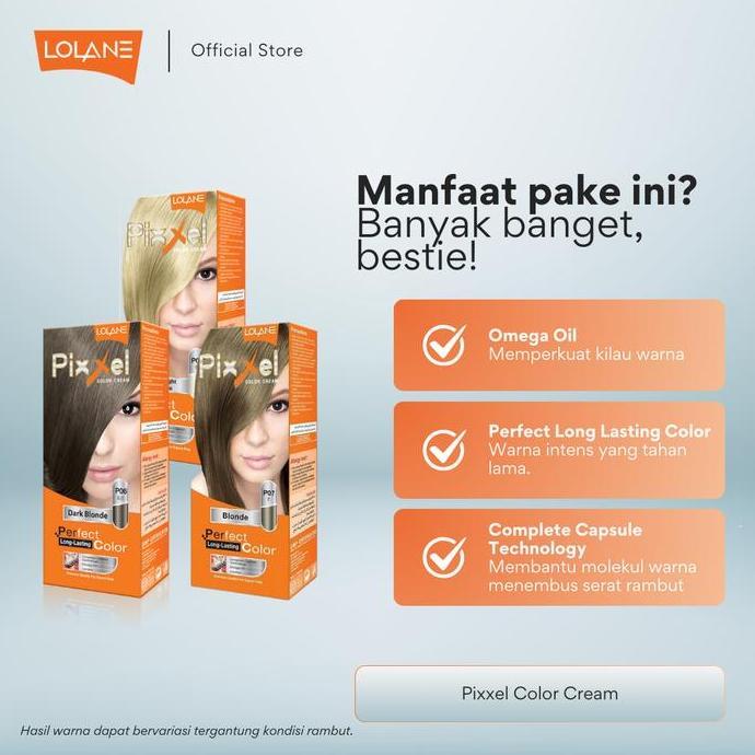 Curto - Lolane Pixxel Color Cream 50 Gr + Oxymilk | Cat Rambut Lolane + Oxidant | Pewarna Rambut Lol