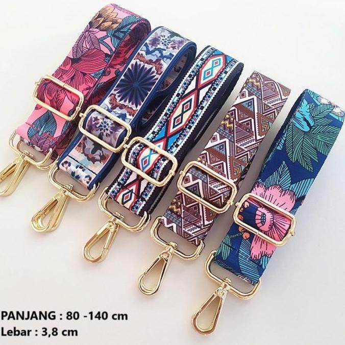 DI162 - LL38 Tali Tas Korea Style Motif Cerah Ethnic Design Panjang 80-120 cm