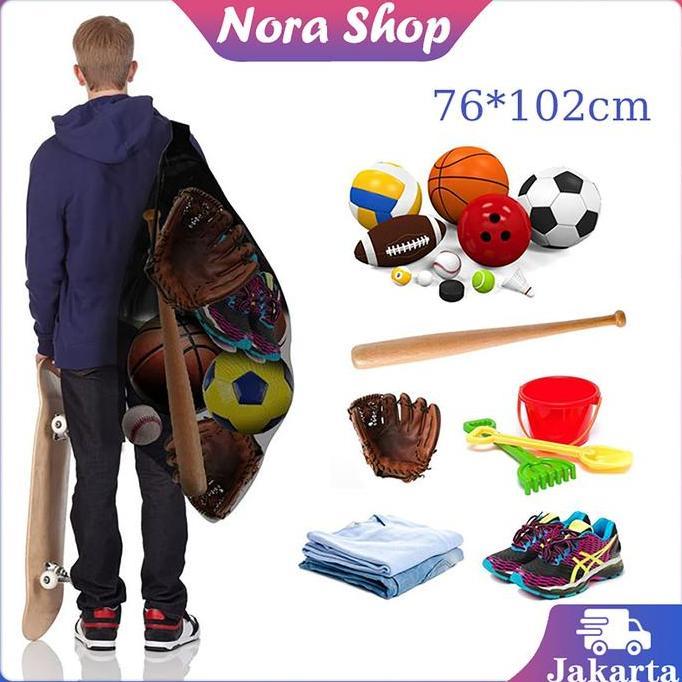IUMAORI Tas Jaring Bola Basket Tas Jaring Penyimpanan Bola Keranjang Bola Jaring Bola Jaring Bola Se