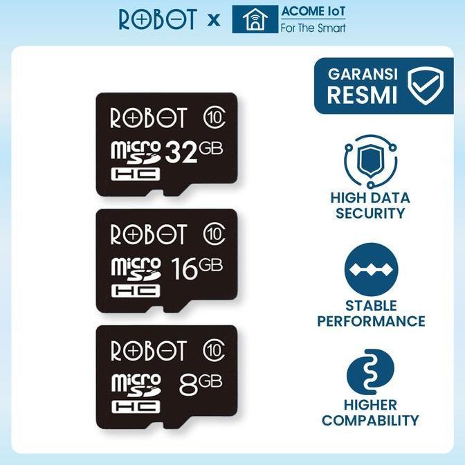 ROBOT Memory Card Kartu Memori HP Micro SD Card 8GB 16GB 32GB Class 10