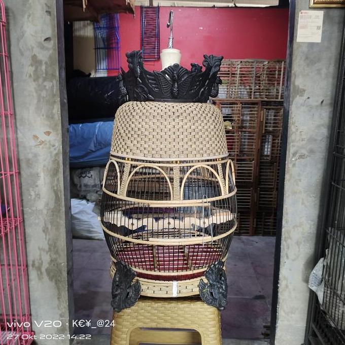 Sangkar Burung Perkutut Mahkota Pvc Rotan Rajut Terlaris.