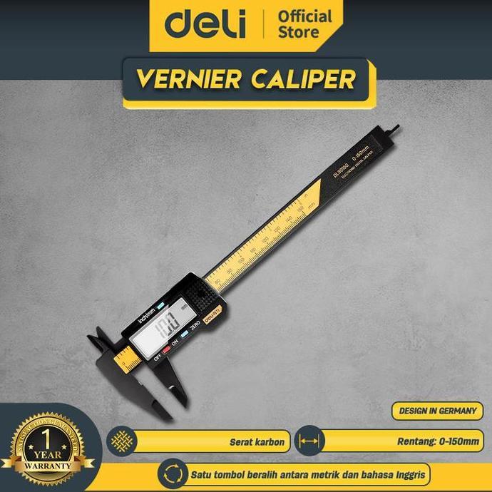 Deli Jangka Sorong Digital Kaliper / Sigmat Verniper Caliper 150 MM