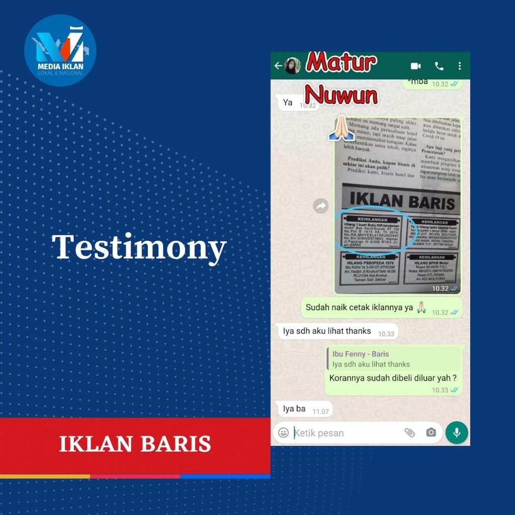 Iklan Koran Kehilangan Bpkb Stnk Ajb Shm 1 Media