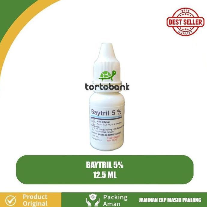 BAYTRIL 5% isi 12.5 ML - OBAT ANTIBIOTIK ORAL UNTUK HEWAN - OBAT KURA KURA - OBAT FLUE KURA KURA - O