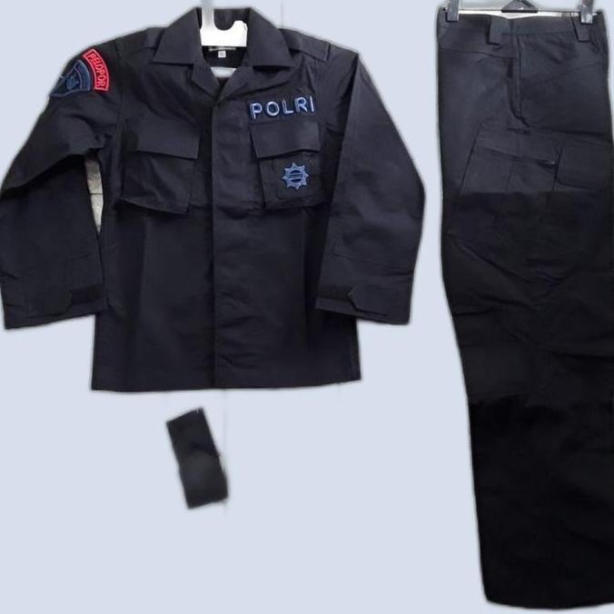 Baju PDL Tactical hitam Brimob (Bahan halus - Portofino)