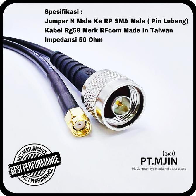 KABEL JUMPER RG58 N MALE KE RP SMA MALE PANJANG 30METER FORSALE