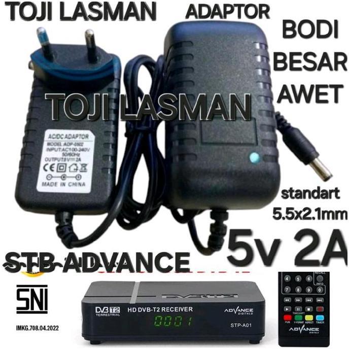 ( ADAPTOR STB SET TOP BOX BOK 5V 2A ) ADAPTER  COLOKAN PSU TRAVO POWER SUPPLY ADVANCE ADVAN ANDROID 