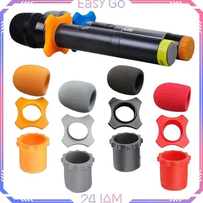 QYUISHOP Ring Mic Busa Mic Wireless Set Pelindung Microphone Mic Ring Anti Slip Mic Holder Mikrofon 