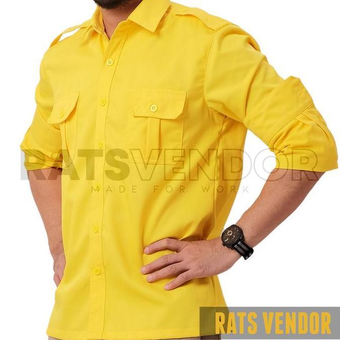 Ratsvendor Kemeja Lapangan / Outdoor / Gunung / PDL Lengan Panjang Warna Kuning