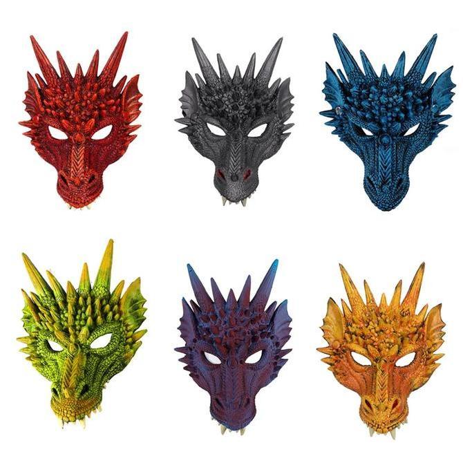 EYAMUY Topeng Naga Plastik Dragon Mask Hallowen Topeng Dragon
