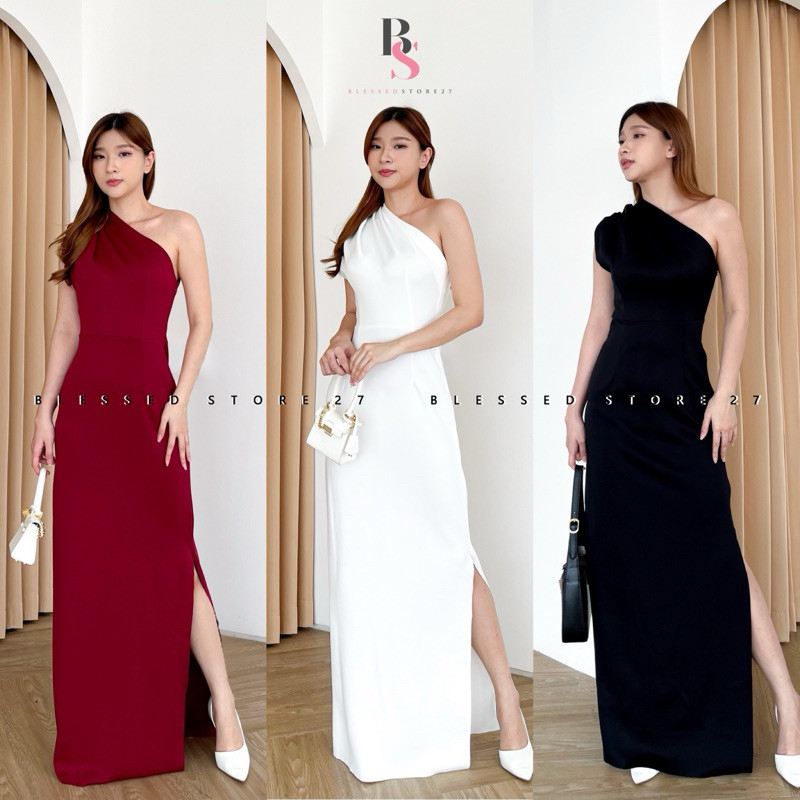 [ADA SIZE JUMBO] D0260 JUDA MAXI DRESS SCUBA LONG DRESS BODYCON KONDANGAN ELEGAN DINNER PROMNHT