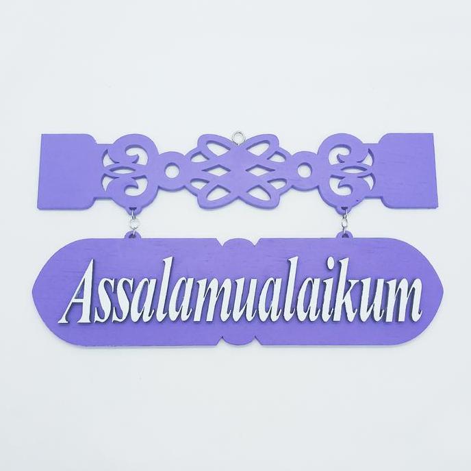 Ra - Gantungan Pintu Assalamualaikum / Pajangan Pintu Assalamualaikum / Papan Kekinian Shabby Assala
