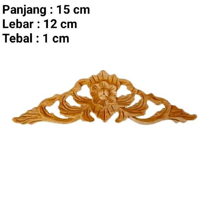 Ra - Ukiran Kayu Motif Bunga Ornamen Tempel Dekorasi Ukir Hiasan