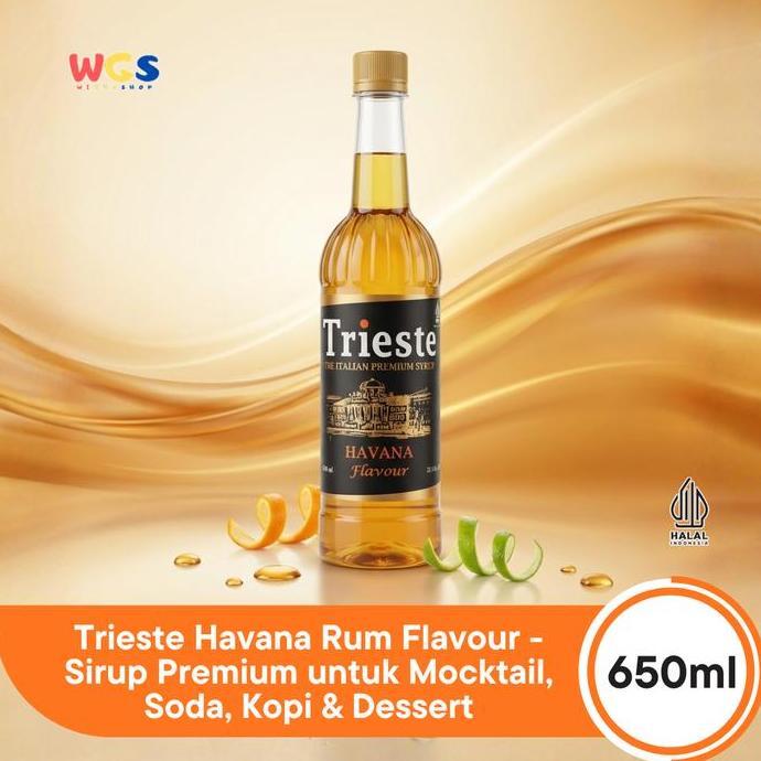 Trieste Havana Rasa Rum Flavour 650ml - Sirup Premium untuk Mocktail, Soda, Kopi & Dessert