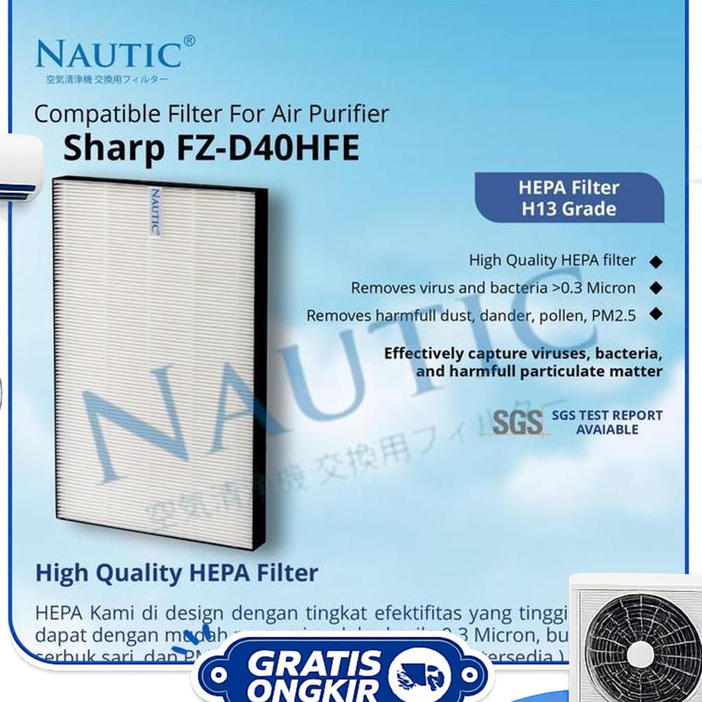 Hepa Filter Replacemen Untuk Sharp Fz-D40Hfe Fz-D40Dfe Kc-D40 Kc-G50