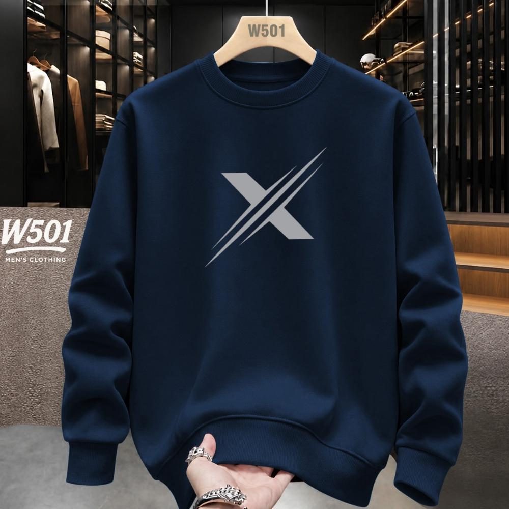ORIGINAL W501 - SWEATER CREWNECK DISTRO X GARIS SILVER BAHAN TEBAL 280 GSM JAKET PRIA & WANITA