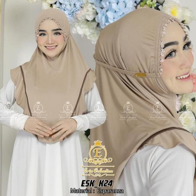 Nava- Jilbab Kerut List Renda Terbaru - Bergo Jersey Kerut - Kerudung Jersey