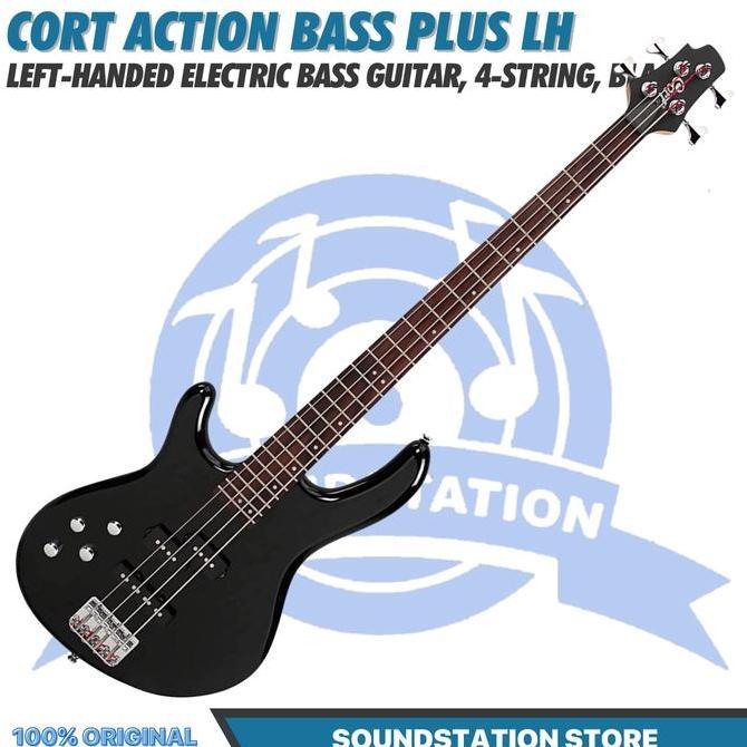 Ready Cort Action Bass Plus LH-BK Left-Handed Electric Guitar Bass 4-String, Black - Gitar Bass Kida