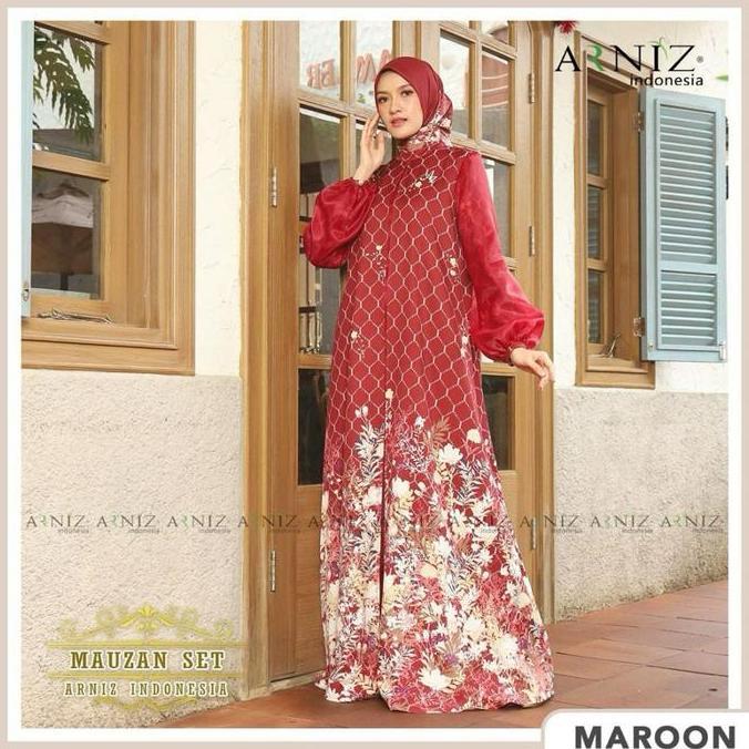 [CUCI GUDANG] Syari Mauzan | Set Syari Arniz | Gamis Syari | Arniz | DHijab of Mey
