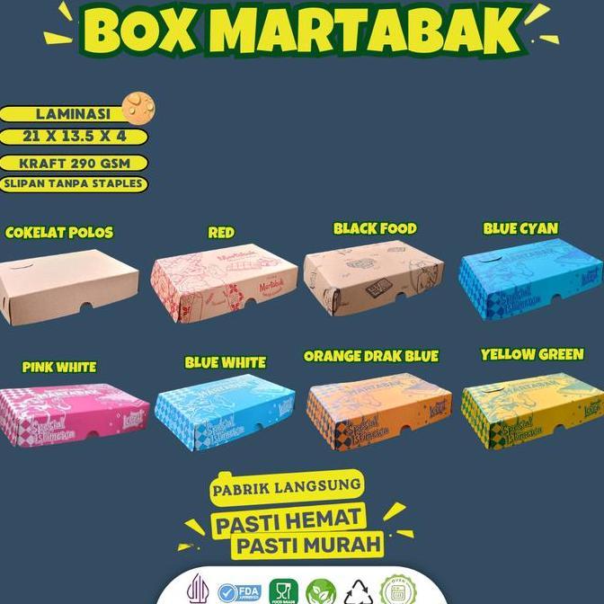 dBest- [30 Pcs]  Dus Martabak Telor Box Martabak Polos Laminasi Dalam / B40K2P