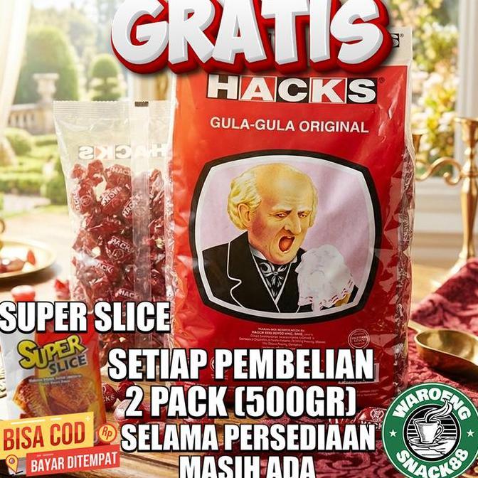 Permen Hacks Original Malaysia 250gr Menthol Mint Pelega Tenggorokan Rasa Khas Menyegarkan & Meredak