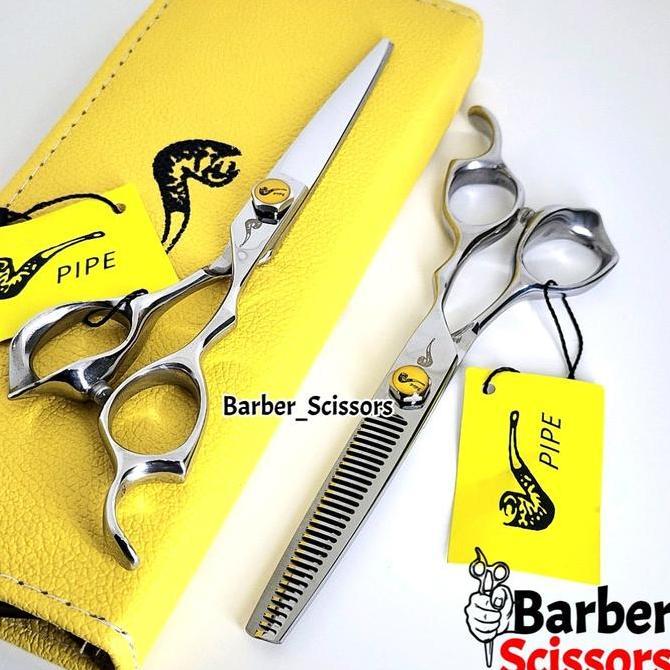 Gunting Rambut Pipe Texture Profesional Barber Scissors