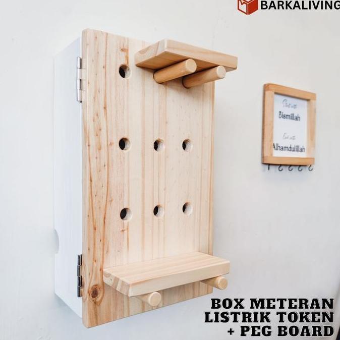 Youdon- Wooden Box Meteran Listrik Token Pegboard Kayu