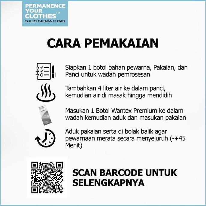 Pewarna Pakaian Wantex Premium Permanence Your Clothes - Wantek pakaian Permanen Jeans Jaket Hoodie 