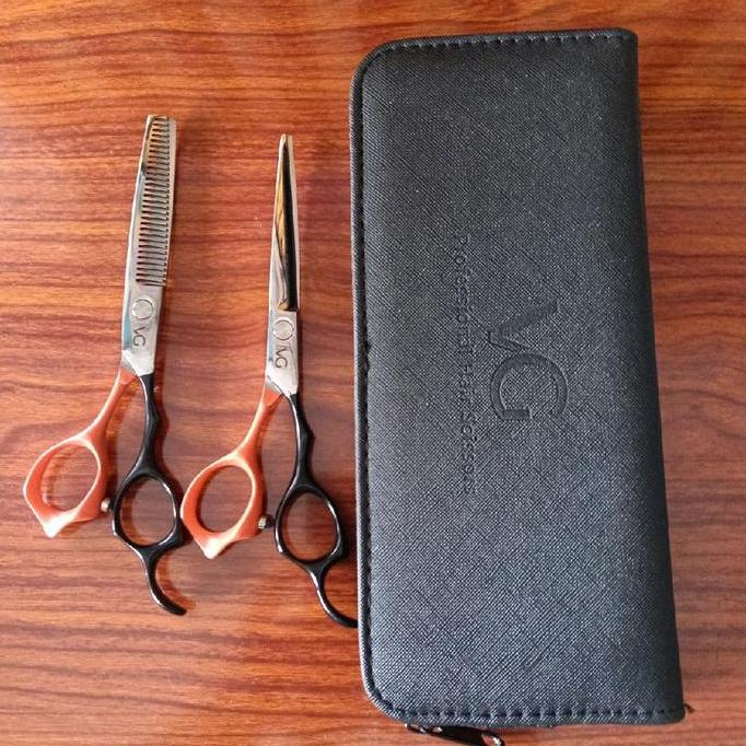 Gunting Potong Gunting Penipis VG sepasang. 6" silver orange