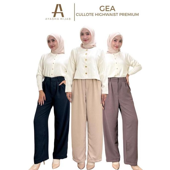 Ayasha - Gea Kulot | celana kulot wanita | kulot wanita | celana kulot highwaist | kulot higtwaist w