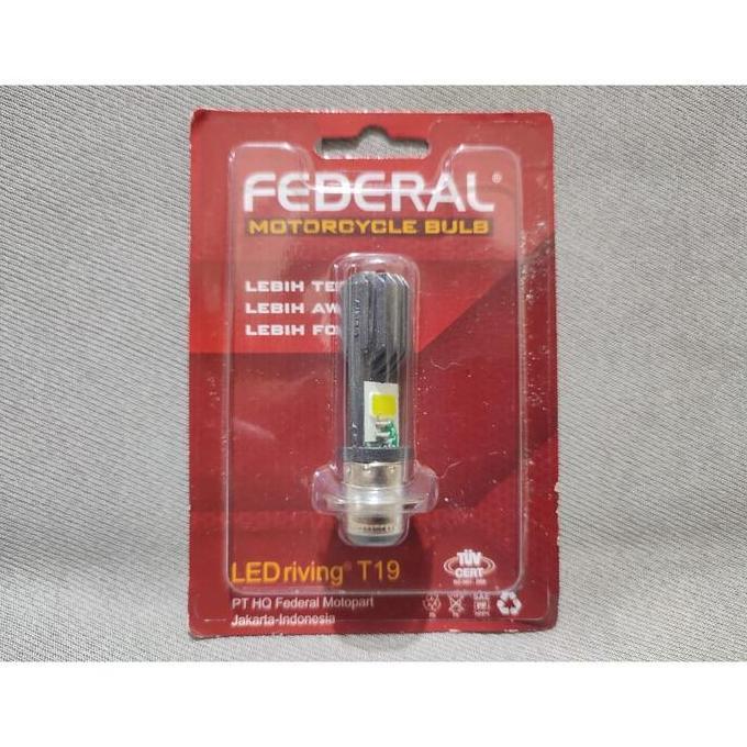 Federal Ledriving T19 Motorcycle Bulb Lampu Motor Led H4 H6 Putih Terang