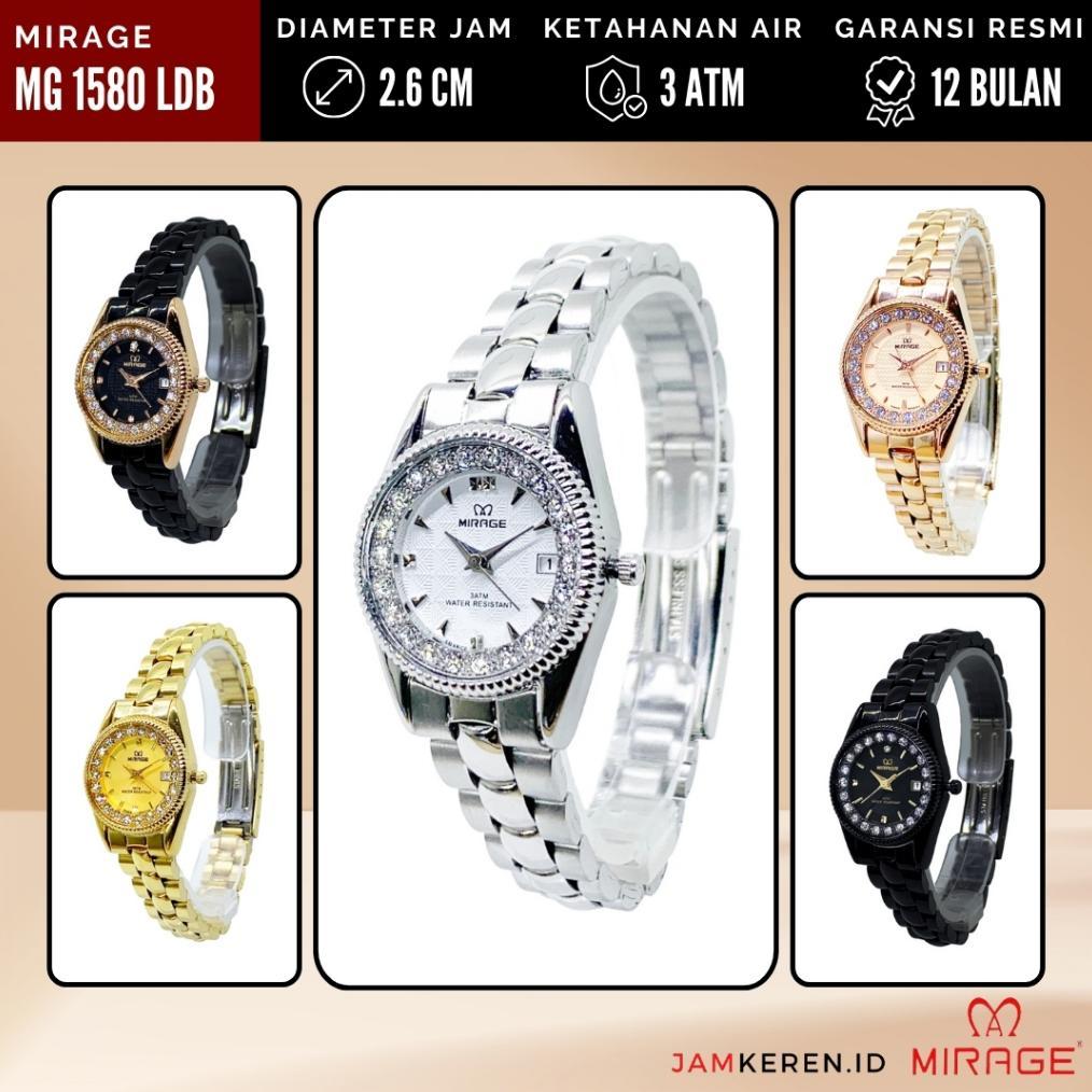 Mirage - Jam Wanita Elegan Mewah - Jam Tangan Mirage Wanita - 1580 L RX Permata Original 100%