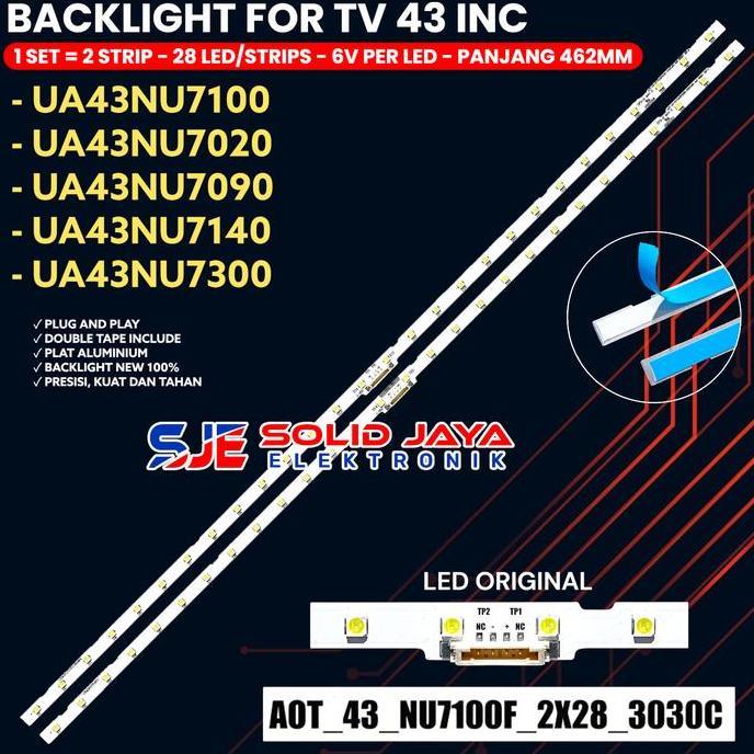TERLARIS BACKLHT TV LED 43 INCH UA 43NU7100 43RU7100 43NU7020 43NU7090 43NU7140 43NU7300 43N5 UA43NU